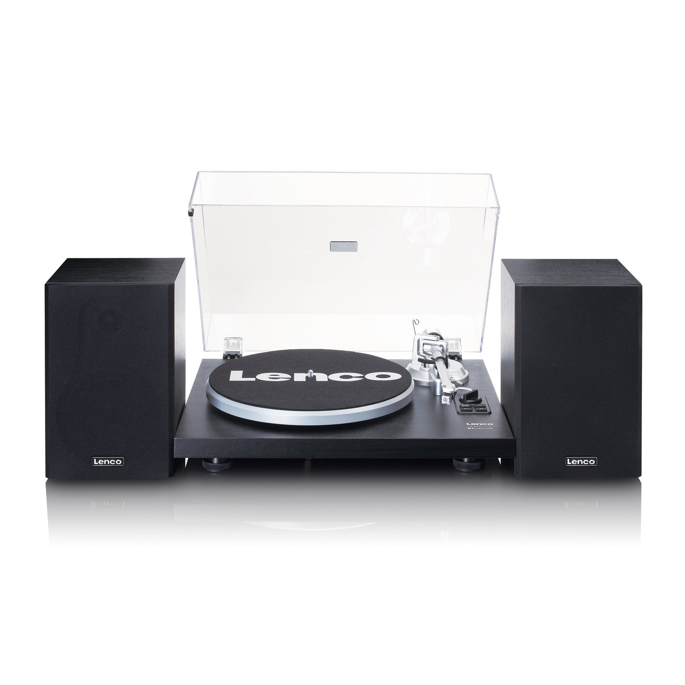 LENCO LS-500BK - Record player with built-in amplifier and Bluetooth® plus 2 external speakers - Black