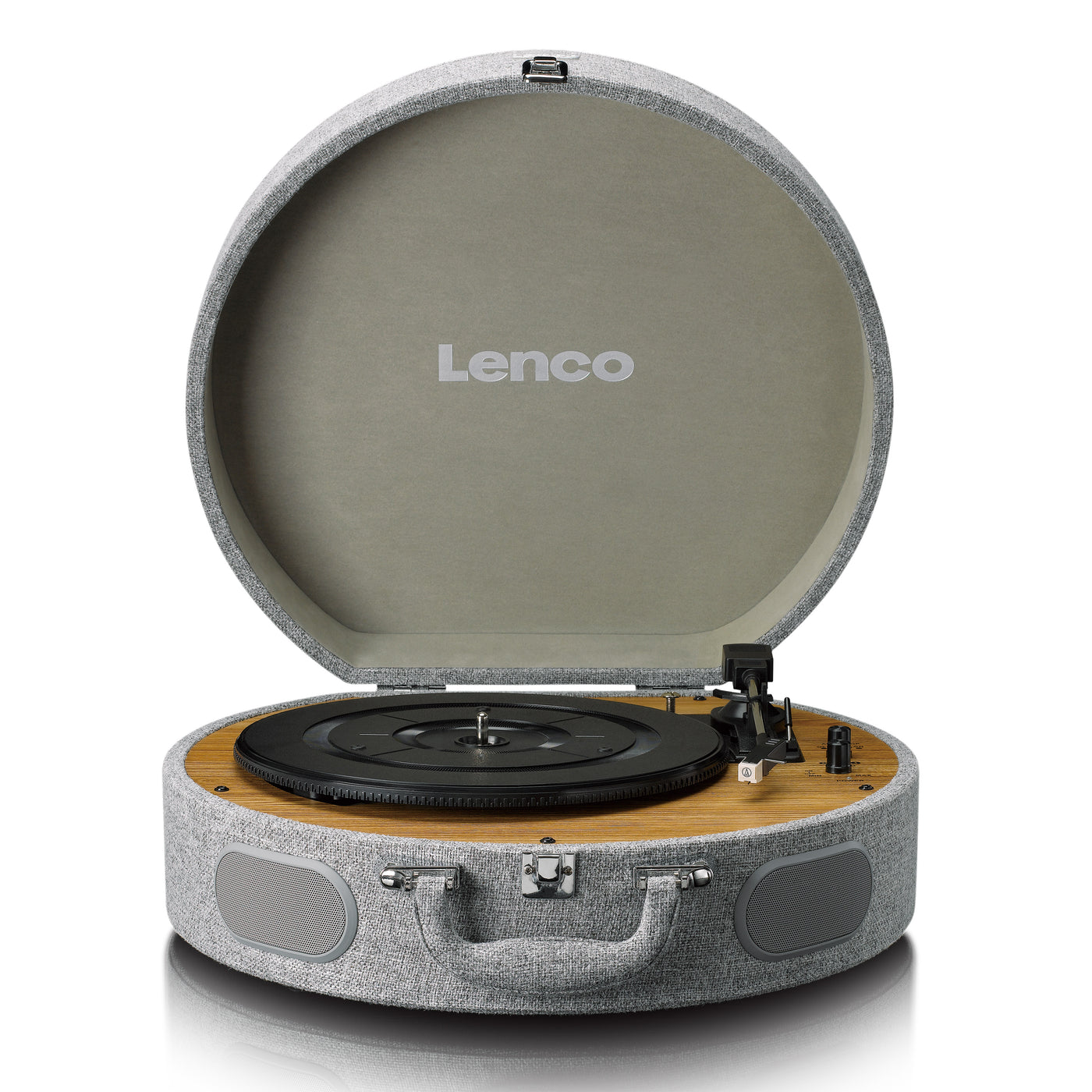 LENCO LS-66GY - Houten retro platenspeler met ingebouwde speakers, Bluetooth® en AT3600L cartridge - Grijs