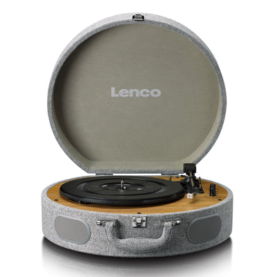 LENCO LS-66GY - Wooden retro record player with built-in speakers, Bluetooth® and AT3600L cartridge - Grey