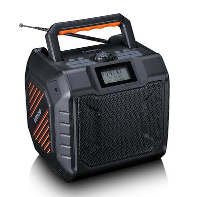 LENCO ODR-160GY - High power portable outdoor DAB+/FM radio with Bluetooth® - IPX5 water-resistant - Grey