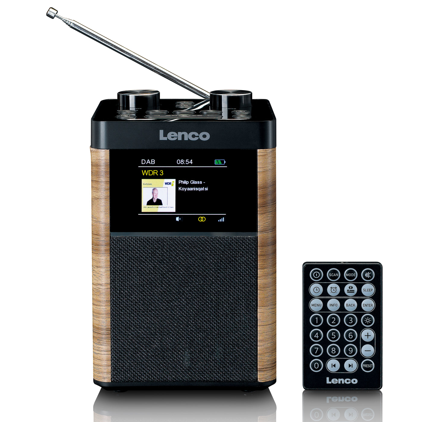 LENCO PDR-060WD - Portable DAB+/FM Radio Bluetooth, 10W Speaker, 14H Battery - Black.