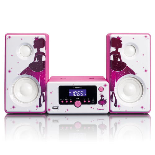 LENCO MC-020 Princess - Micro-set met FM Radio, Bluetooth®, USB en AUX ingang - Princes