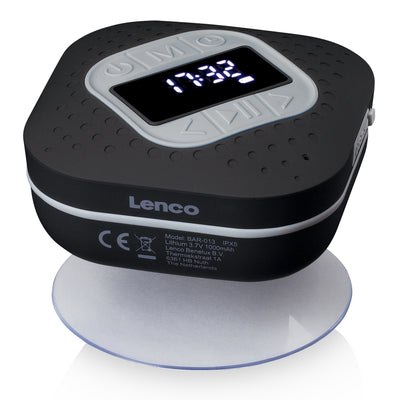 Lenco BAR-013BK - Waterproof bad en keuken FM radio met Bluetooth en timer - Wit