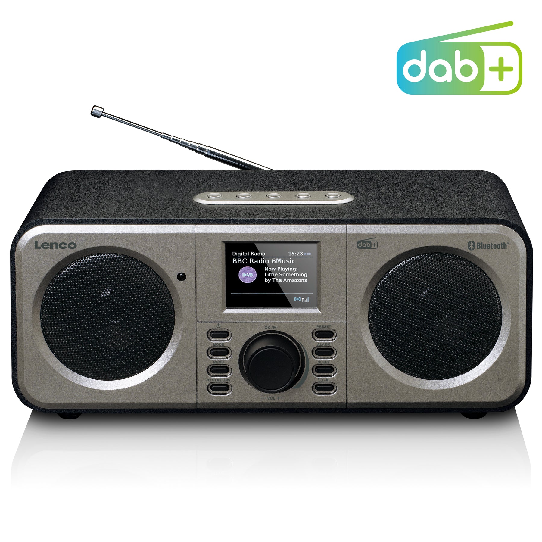 FM with - Black DAR-030BK Bluetooth® Stereo LENCO DAB+ Radio -